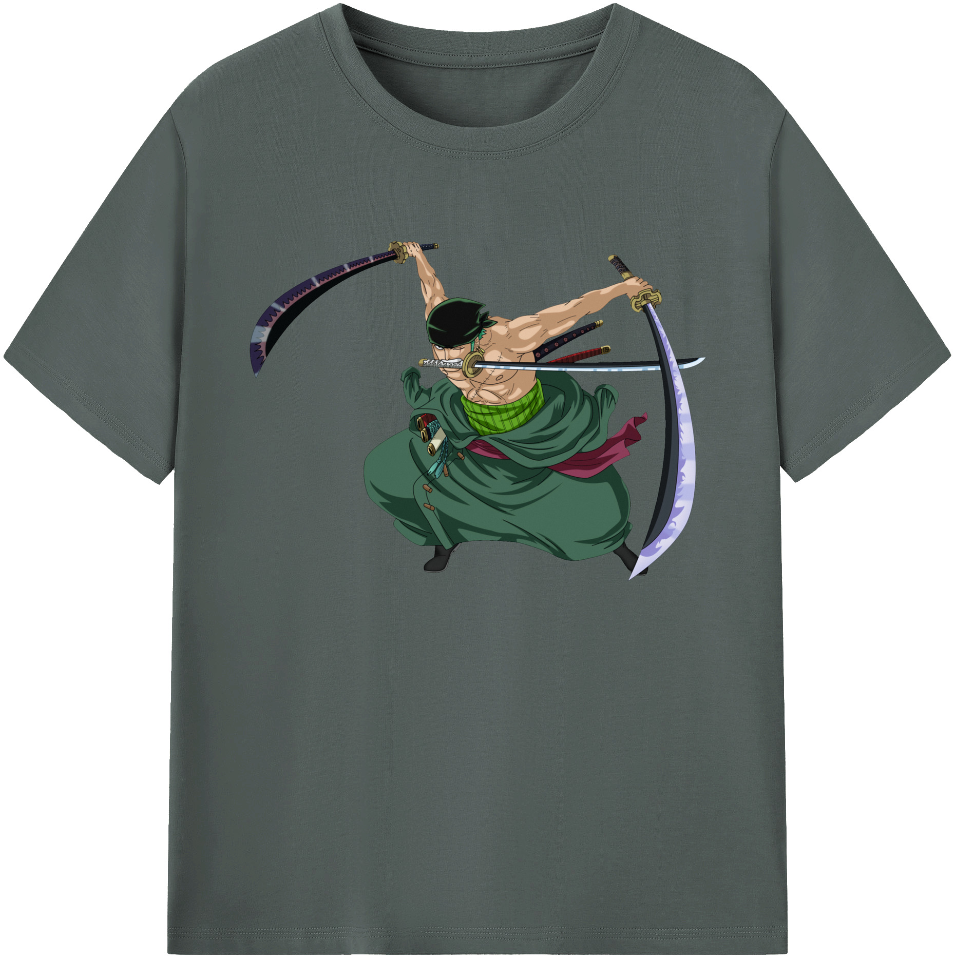 ワンピース ロロノア・ゾロ ONE PIECE Roronoa Zoro 綿100％ メンズ半袖Tシャツ｜肌触りやわらか＆通気性